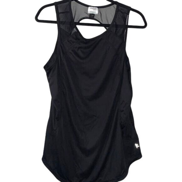 Danskin Now Black Mesh Back Active Tank Top XL 16-18 Polyester/Spandex Womens At - Picture 1 of 10